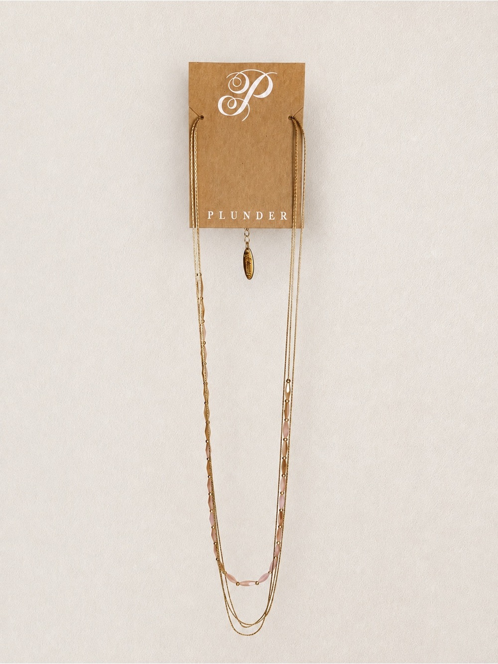 Plunder Gold and Pink Layered Necklace NWT